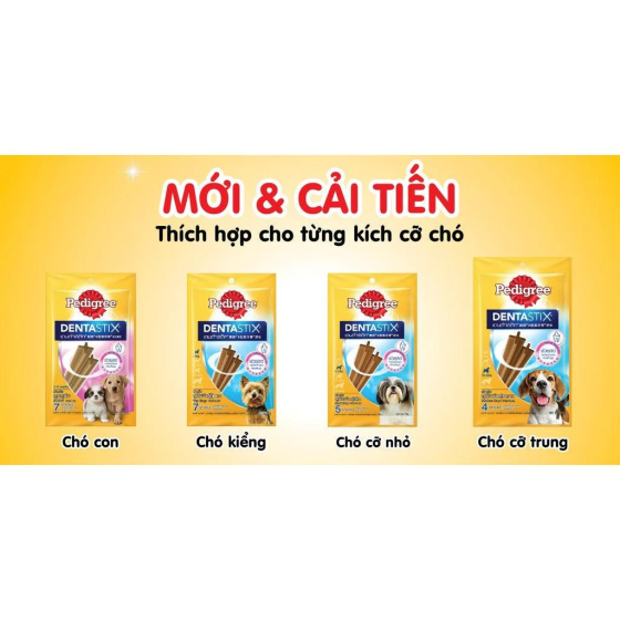 Bánh Thưởng Cho Chó 5-10kg Xương Sạch Răng Pedigree Dentastix 75g