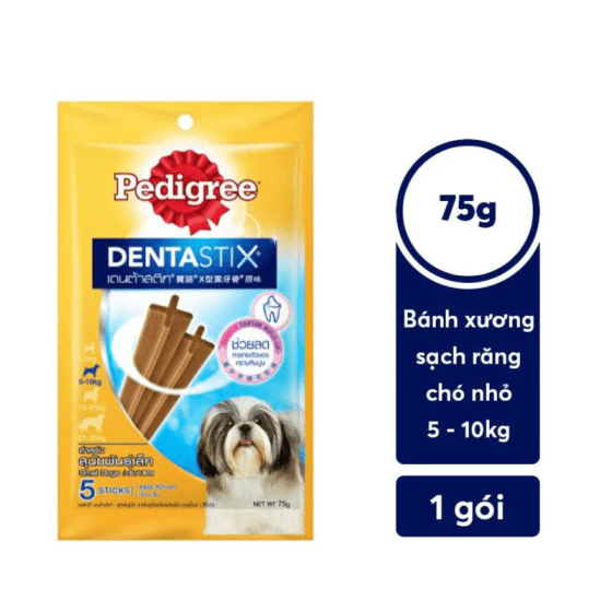 Bánh Thưởng Cho Chó 5-10kg Xương Sạch Răng Pedigree Dentastix 75g