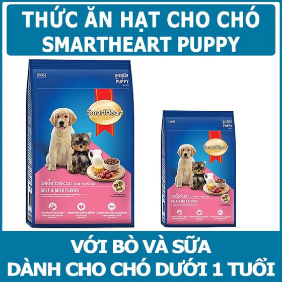 Hạt Cho Chó Con Smartheart Puppy Vị Bò & Sữa