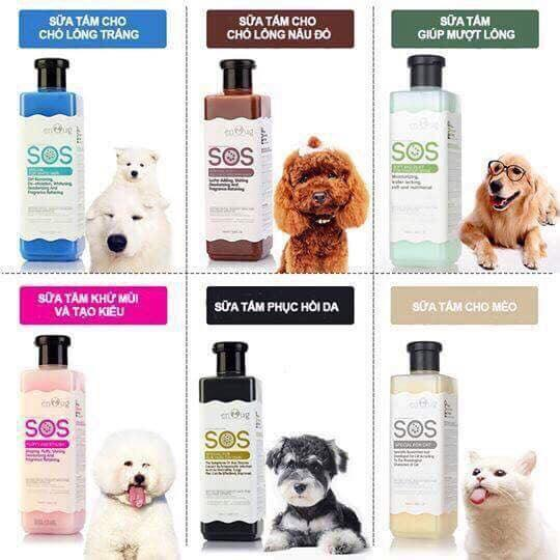 Sữa Tắm SOS Cho Chó Mèo Dưỡng Lông & Khử Mùi 530ml
