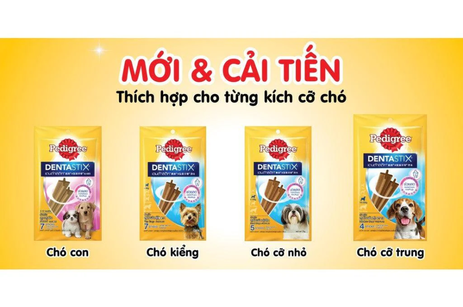 Bánh Thưởng Cho Chó 5-10kg Xương Sạch Răng Pedigree Dentastix 75g