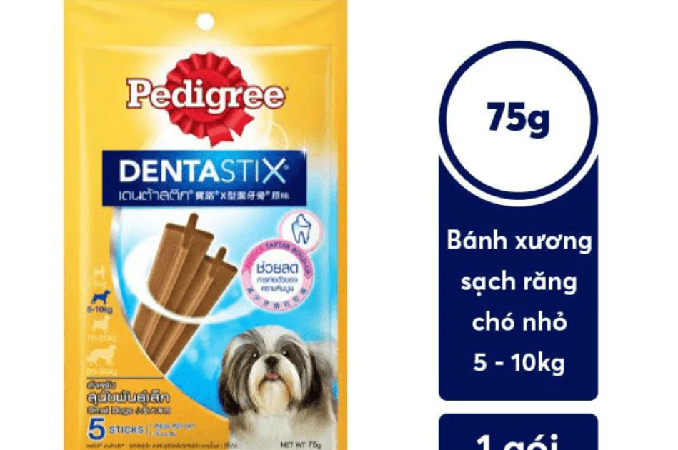 Bánh Thưởng Cho Chó 5-10kg Xương Sạch Răng Pedigree Dentastix 75g