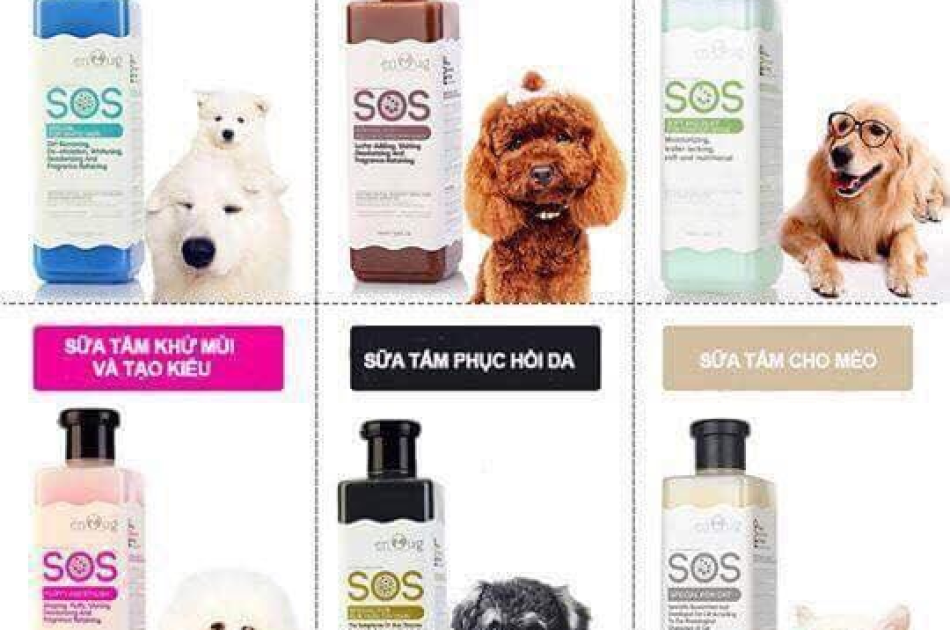 Sữa Tắm SOS Cho Chó Mèo Dưỡng Lông & Khử Mùi 530ml