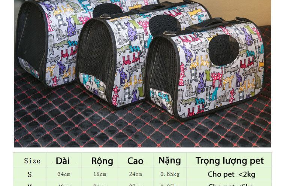 Túi Vận Chuyển Chó Mèo Nhiều Họa Tiết